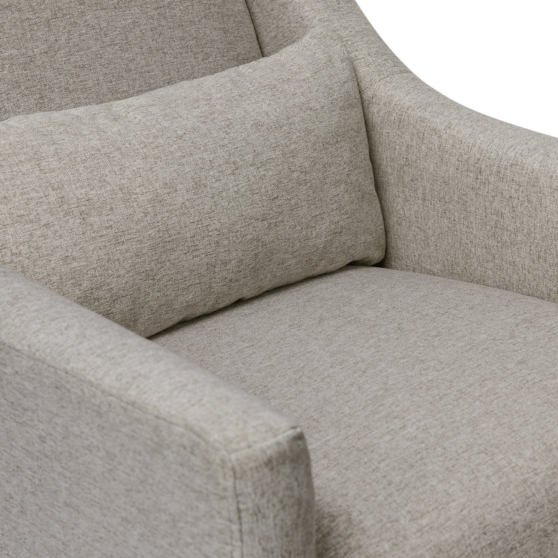 Eco-Weave Grey Swivel Glider with Ottoman for Modern Nurseries