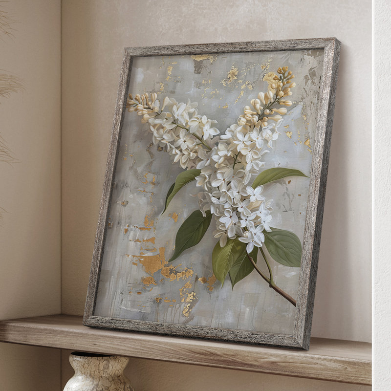 Reproduction encadrée FLORAL Series CCXLIX - bois massif, H 15 po x l 12 po