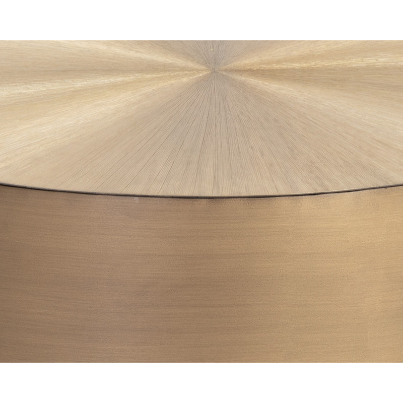 Creed Coffee Table, Antique Gold, 15" H x 34.25" L x 34.25" W