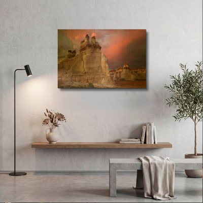 'Blue Canyon Dusk' By Mike Jones Gold Metal Wall Art, 36" x 24"