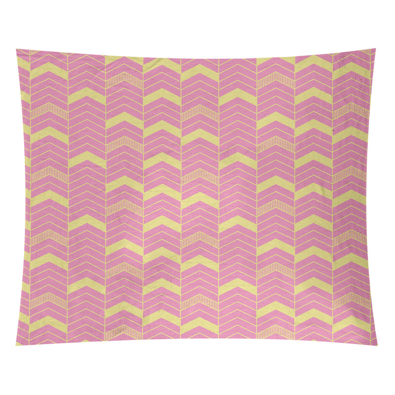 Tapisserie Stephenie, H 27,5 po x l 37,5 po, Rose / Jaune