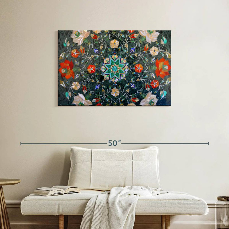 Fleur mosaïque Kerner, H 24 po x l 36 po