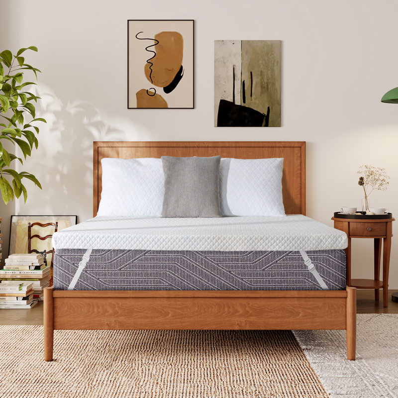 Covered 2" Memory Foam Mattress Topper with Adjustable Straps, California King