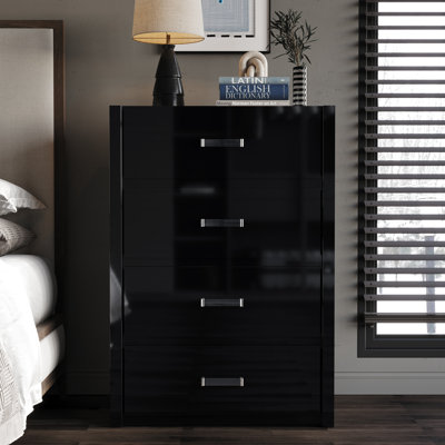 Commode 4 tiroirs en noir