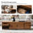 Lucrecia 34"W Modern Sliding Tambour Door Coffee Table With Drawer Storage-1816823359
