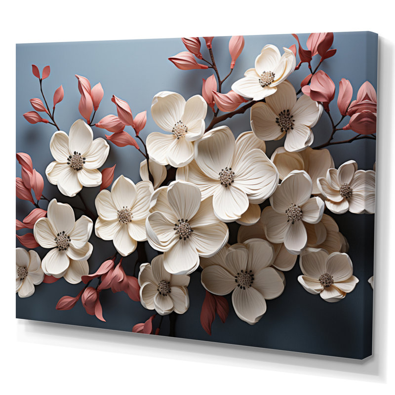 Dogwood Field Pointillism Collage III - impression, H 16 po x l 32 po x P 1 po, Toile tendue