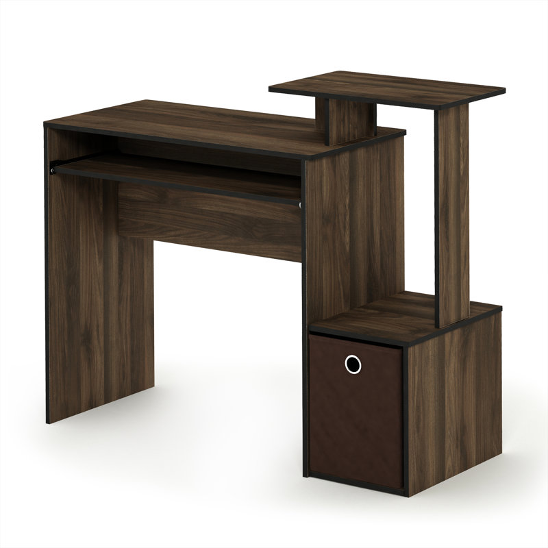 Bettyann Multipurpose Home Office Computer Writing Desk w/ Storage Bin, Columbia Walnut