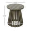 Table d'appoint d'extérieur en bois d'acacia pour le patio, table basse ronde pour la cour arrière, pelouse, balcon, finition grise-101809117