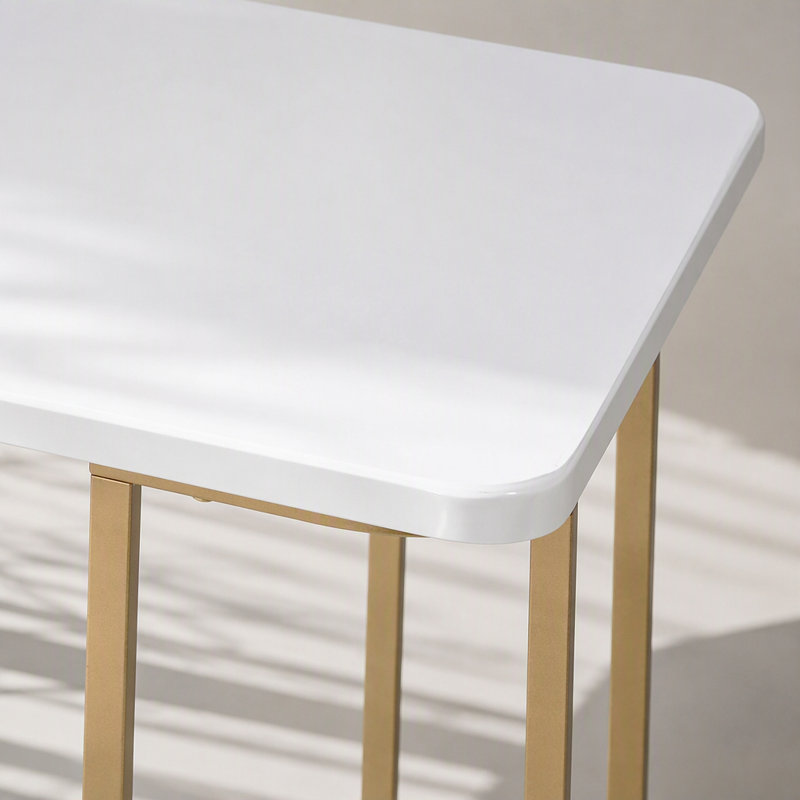 Bureau Estie fini blanc et doré