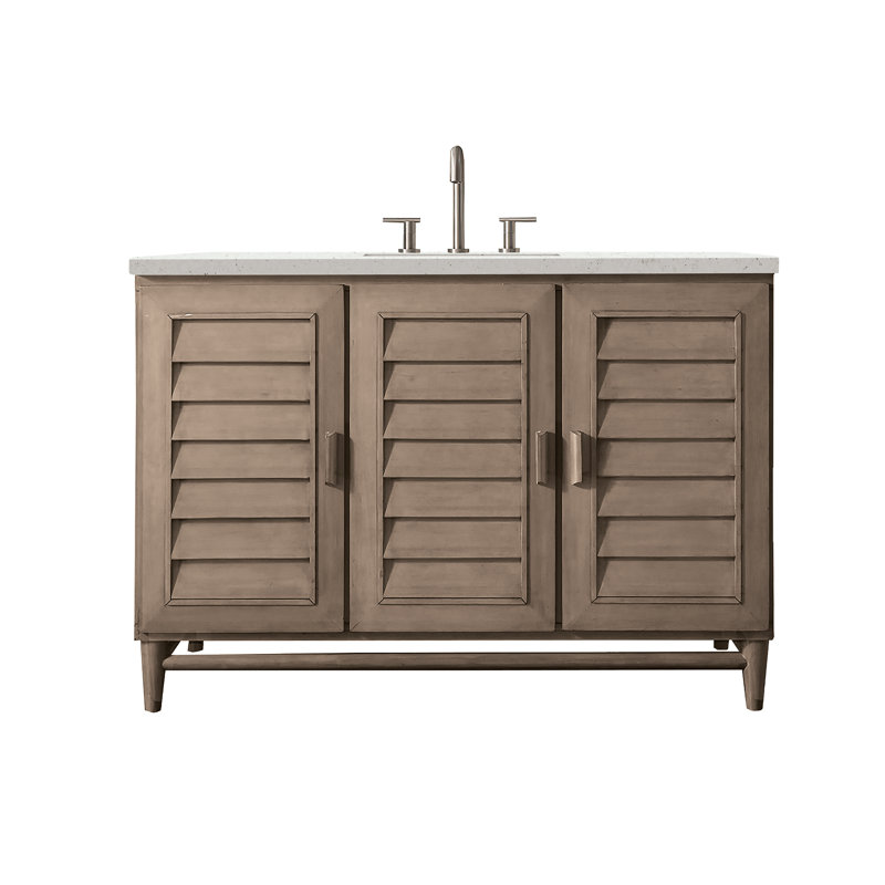 Portland 48'' W Single Vanity, Whitewashed Walnut, Lime Delight, Widespread