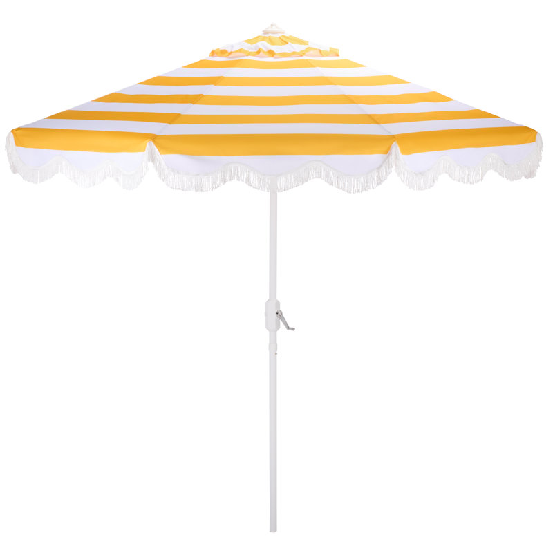 Parasol à manivelle 9 pi Lucerna, Jaune rayé