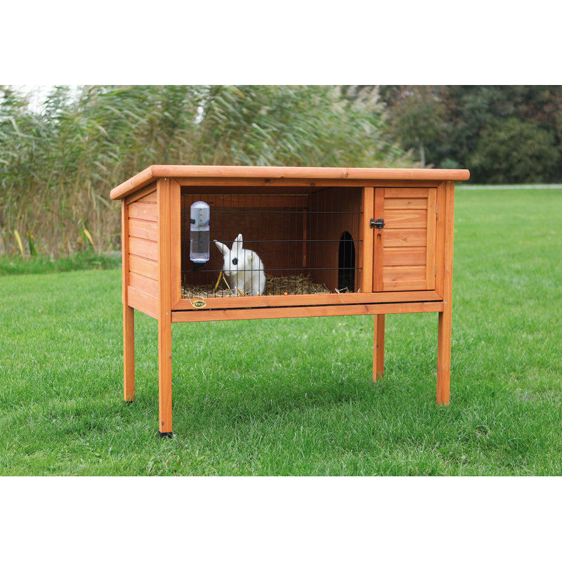 Large Brown Wooden Outdoor Small Animal Hutch with Tray