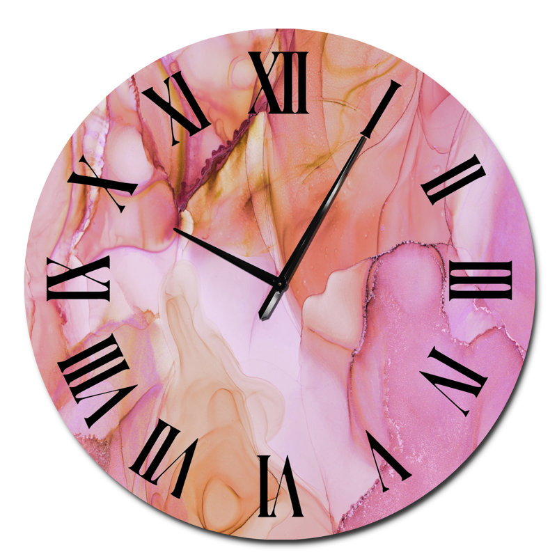 Horloge murale Tender, Surdimensionné, Rose/noir