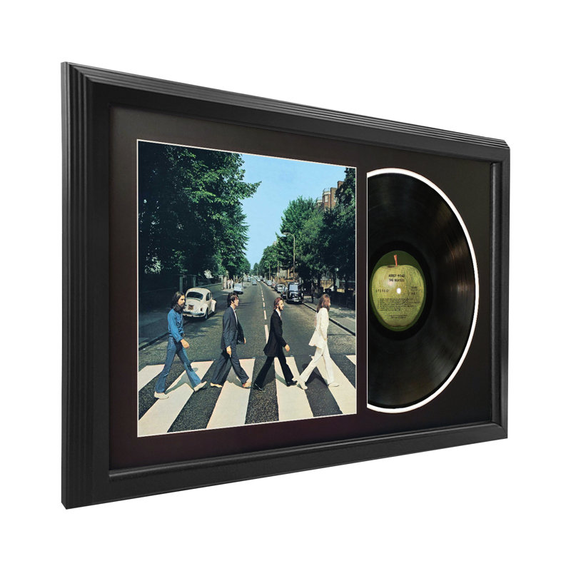 The Beatles "Abbey Road", art mural disque vinyle encadré, présentation de couverture d'albums, décor de souvenirs de musique, cadeau unique pour les amateurs de vinyle
