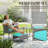 5 PCS Outdoor Patio Furniture Set with Table&Ottoman Outdoor Furniture Patio Set Bistro Wicker Patio Set (Gray Wicker&Green Cushion)-11242531-9683008