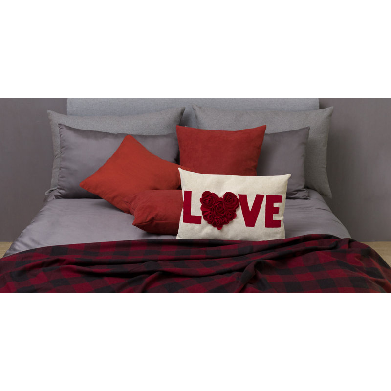  Housse de coussin en toile appliquée, Rouge
