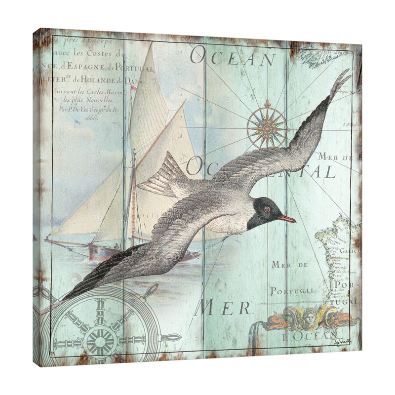 La Mer Seagull by Tre Sorelle Studios - Wrapped Canvas Print, 121.92cm H x 121.92cm W
