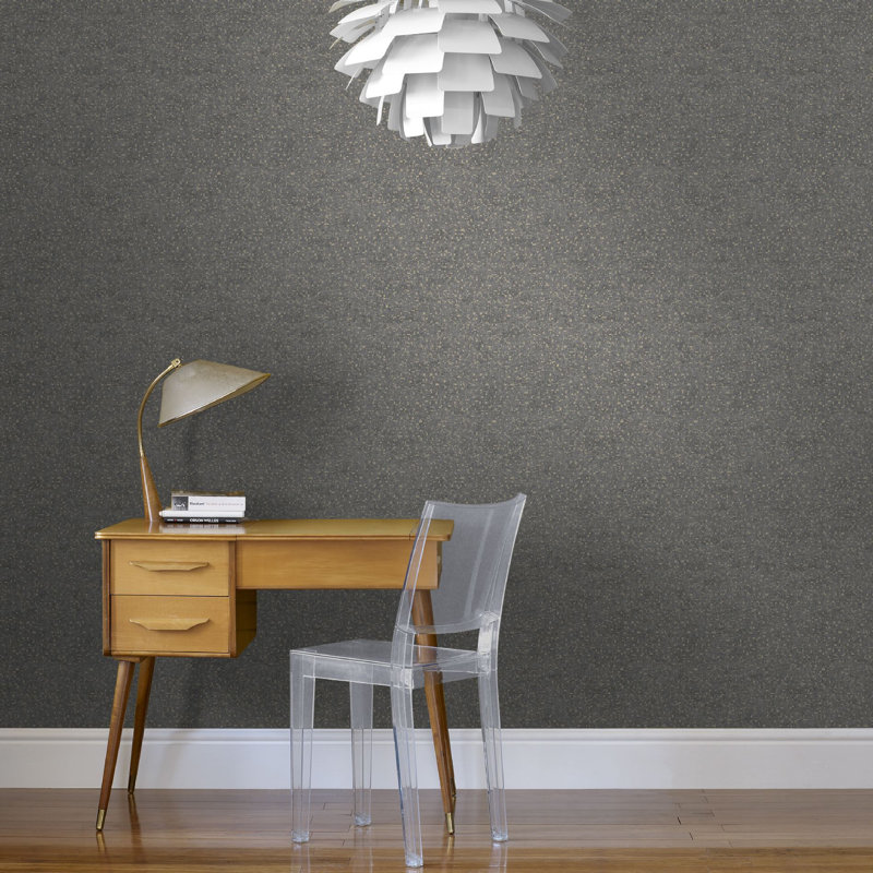 Boutique Confetti Wallpaper, Charcoal/Pale Gold