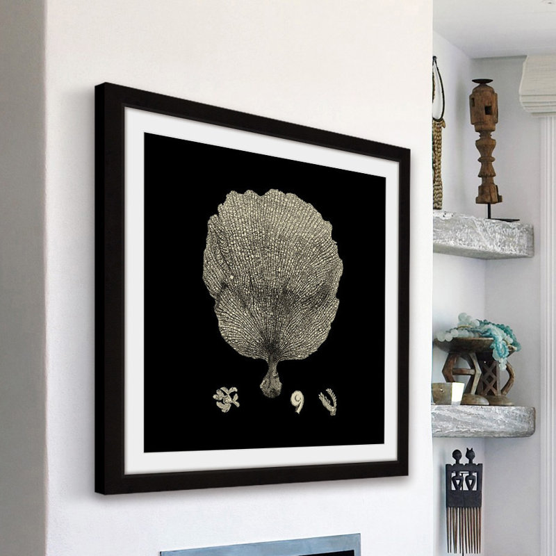 « black & tan corail ii », reproduction d’art encadrée, H 24 po x l 24 po x P 1,5 po