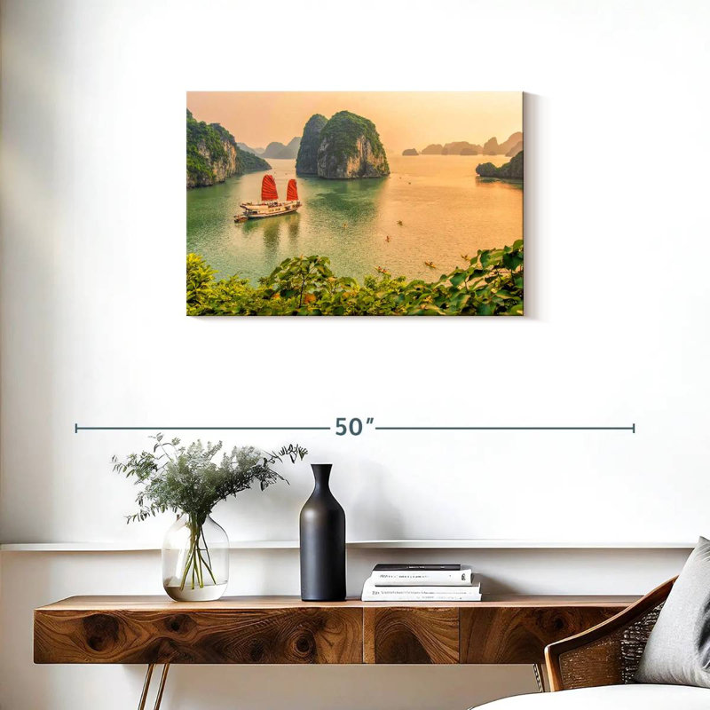 Ravi, paysage marin, baie d'Halong, H 20 po x l 30 po