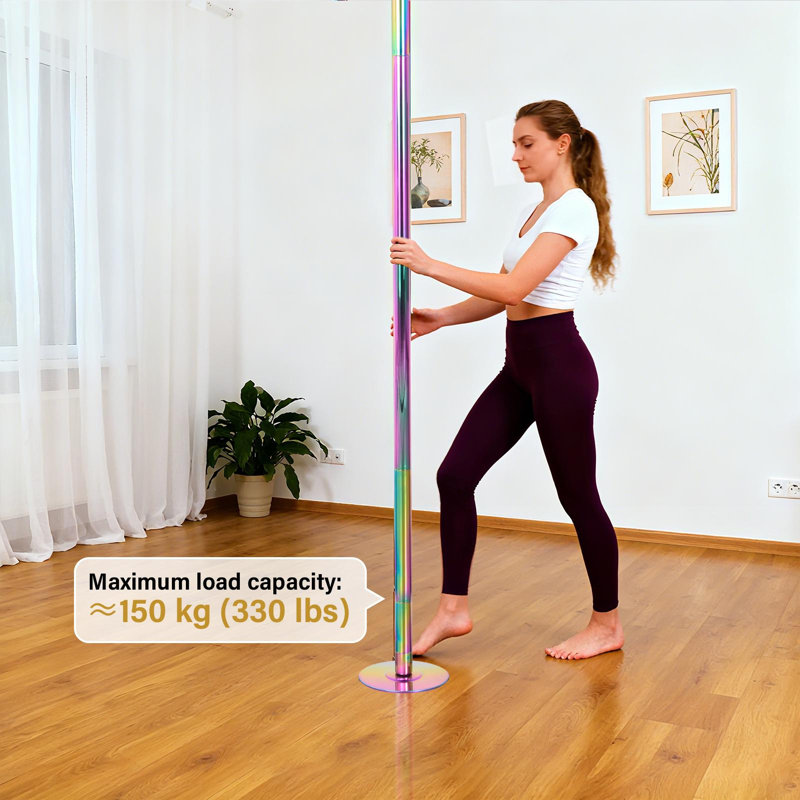 Barre de pole dance rotative ajustable de 45 mm - Ensemble portatif avec extensions, idéal pour le conditionnement physique à domicile, l'entraînement en studio et la pole dance.