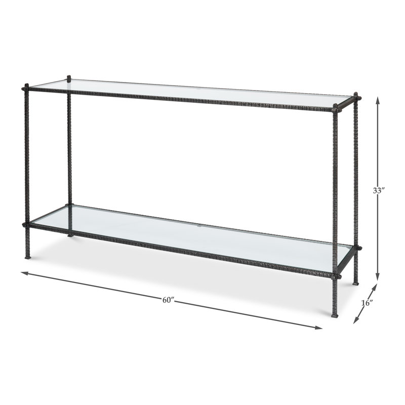 Hand Chased 60'' W Glass Console Table