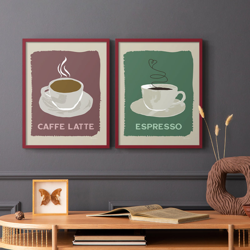 «Modern Coffee III», reproduction encadrée de qualité supérieure - prête à être accrochée - aucun clou requis - aucun clou requis