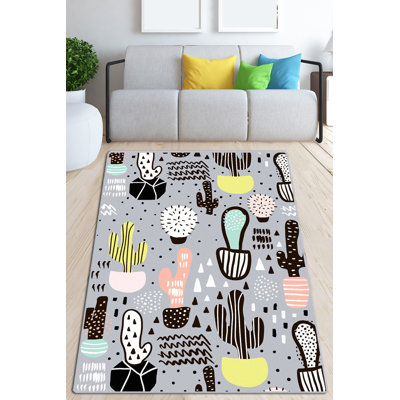 Premium Hall Carpet (4.9 x 6.6 ft), 100% Polyester, 0.2 in Pile Height | Antibacterial, Non-Slip Underside | Machine Washable, Durable & Easy Care, Perfect for Living Room or Entryway Decor