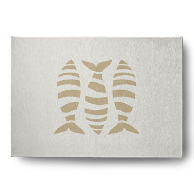 Tapis intérieur / extérieur taupe à imprimé animal Mamaroneck