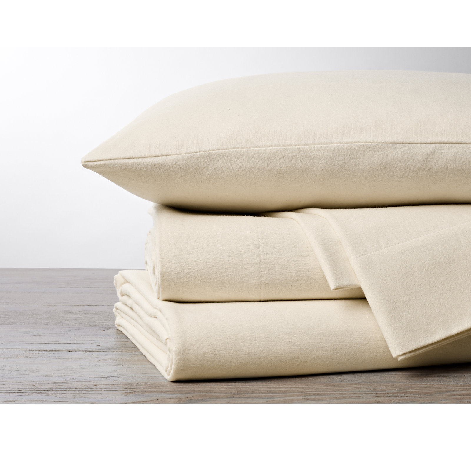 Cloud Brushed Organic Flannel Flannel Pillowcase, King Pillowcase, Ivory