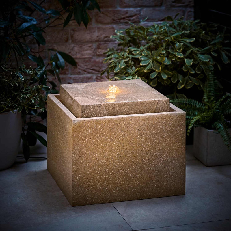 Outdoor Fountain with Lights