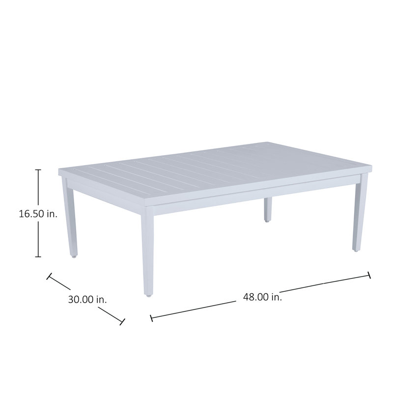 Brookings Wrought Aluminum Coffee Table, Chalk