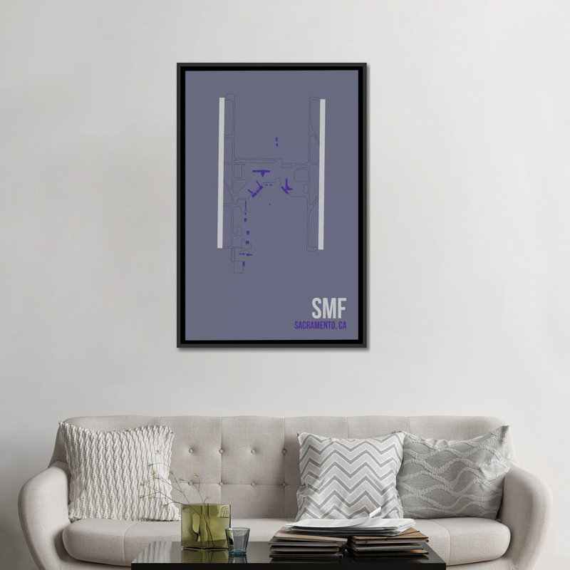 Reproduction d’art graphique sur toile tendue à gauche Sacramento par 08, H 26 po x l 18 po x P 1,5 po, Toile avec cadre noir