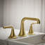 Tone Widespread Bathroom Sink Faucet, Three-Hole Bathroom Faucet with Clicker Drain, 1.2 GPM-1866986263
