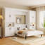 Lit escamotable double gain de place avec rangement, en bois MDF, style moderne blanc pour chambre d'amis