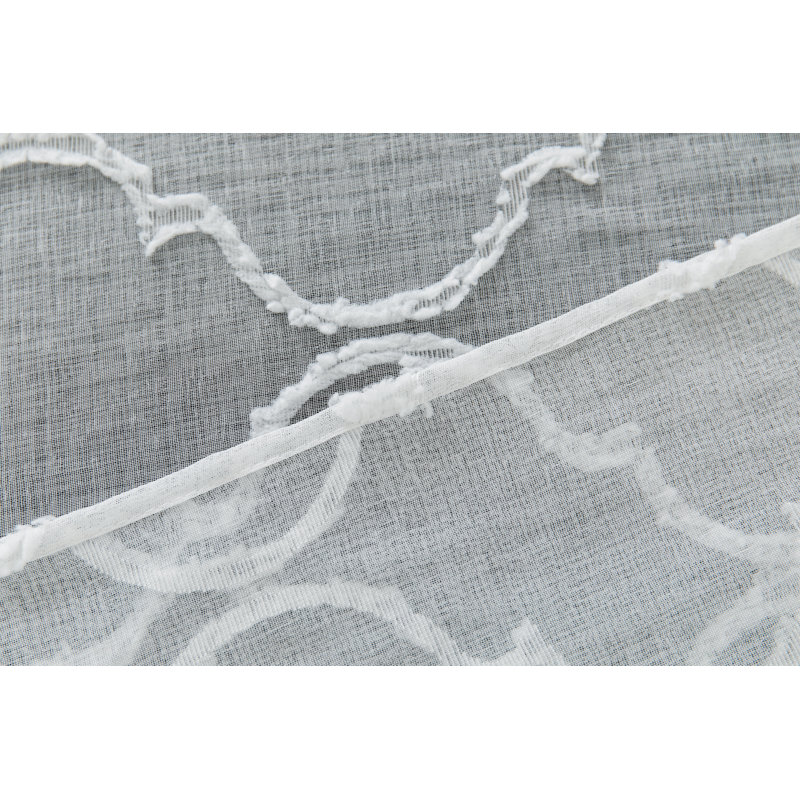 Mkenzi Polyester Semi-Sheer Gromments Curtain Pair, White, 40" W x 63" L