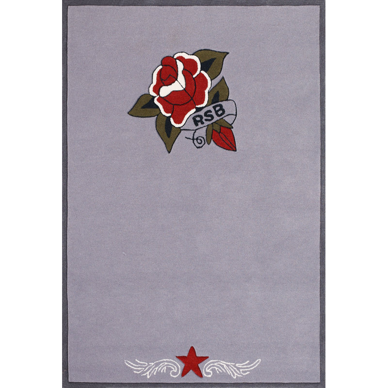 Rock Star Baby Floral Area Rug, 130 x 190cm