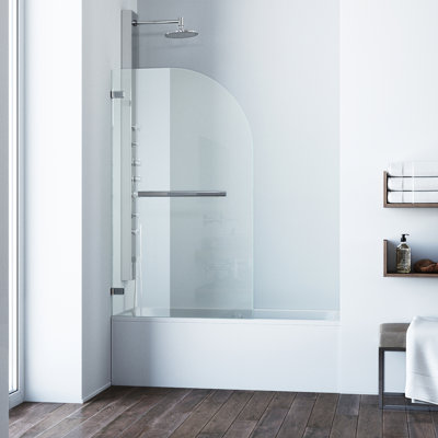 Orion 34" W x 57.38" H Hinged Frameless Tub Door