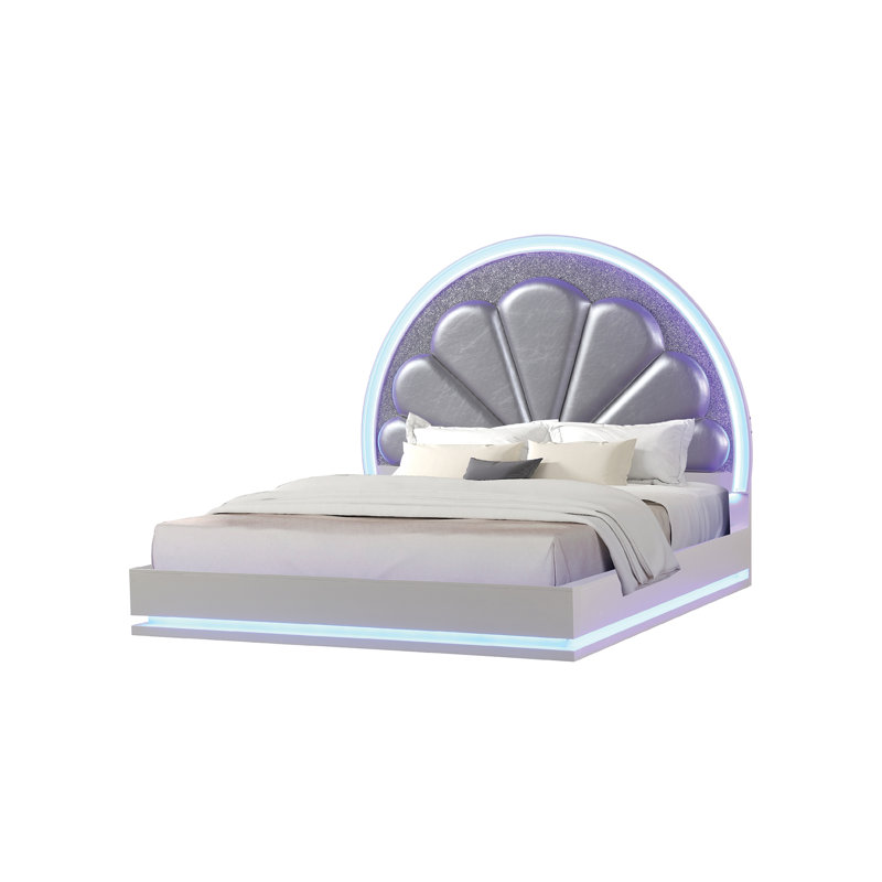Ensemble de chambre avec lit de coiffeuse 5 pièces Jorah, Très grand