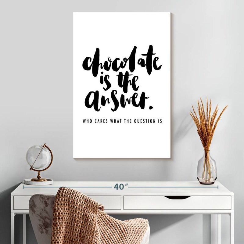 Chocolate Is The Answer, 30" H x 20" W
