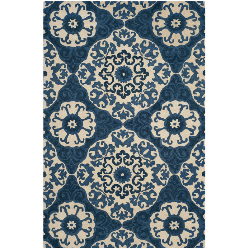 Baumgartner Hand Tufted Wool Oriental Rug, Rectangle 6' x 9'