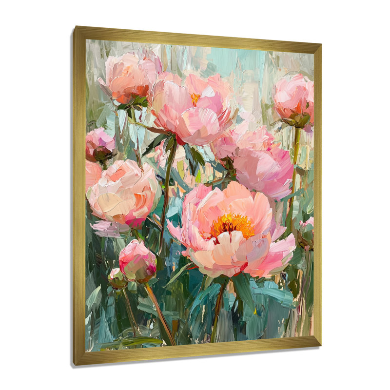 Hardison - salon d'art mural floral, H 44 po x l 34 po, Reproduction encadrée d'une seule photo, Doré