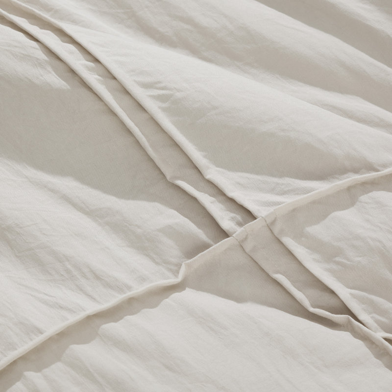 Bedsure Grid Pleated Comforter Set, King Comforter + 2 Additional Pieces
