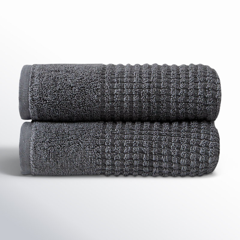 Earline Turkish Cotton Hand Towel Set, Gray
