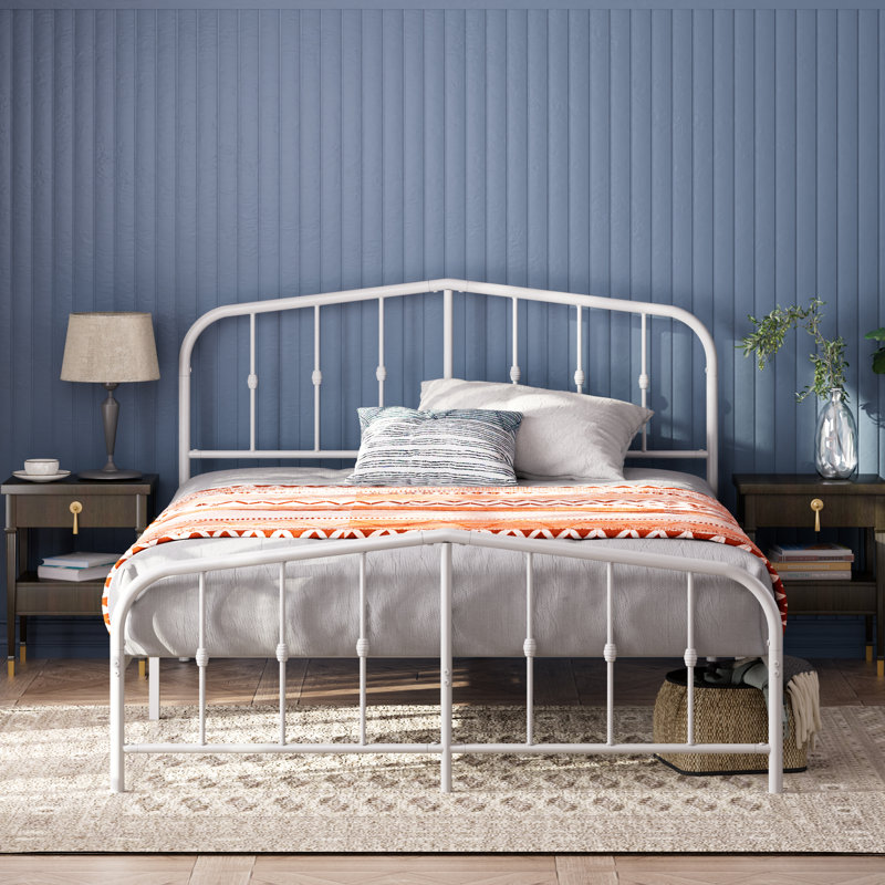 Baiel Metal Slat Bed, Full , White
