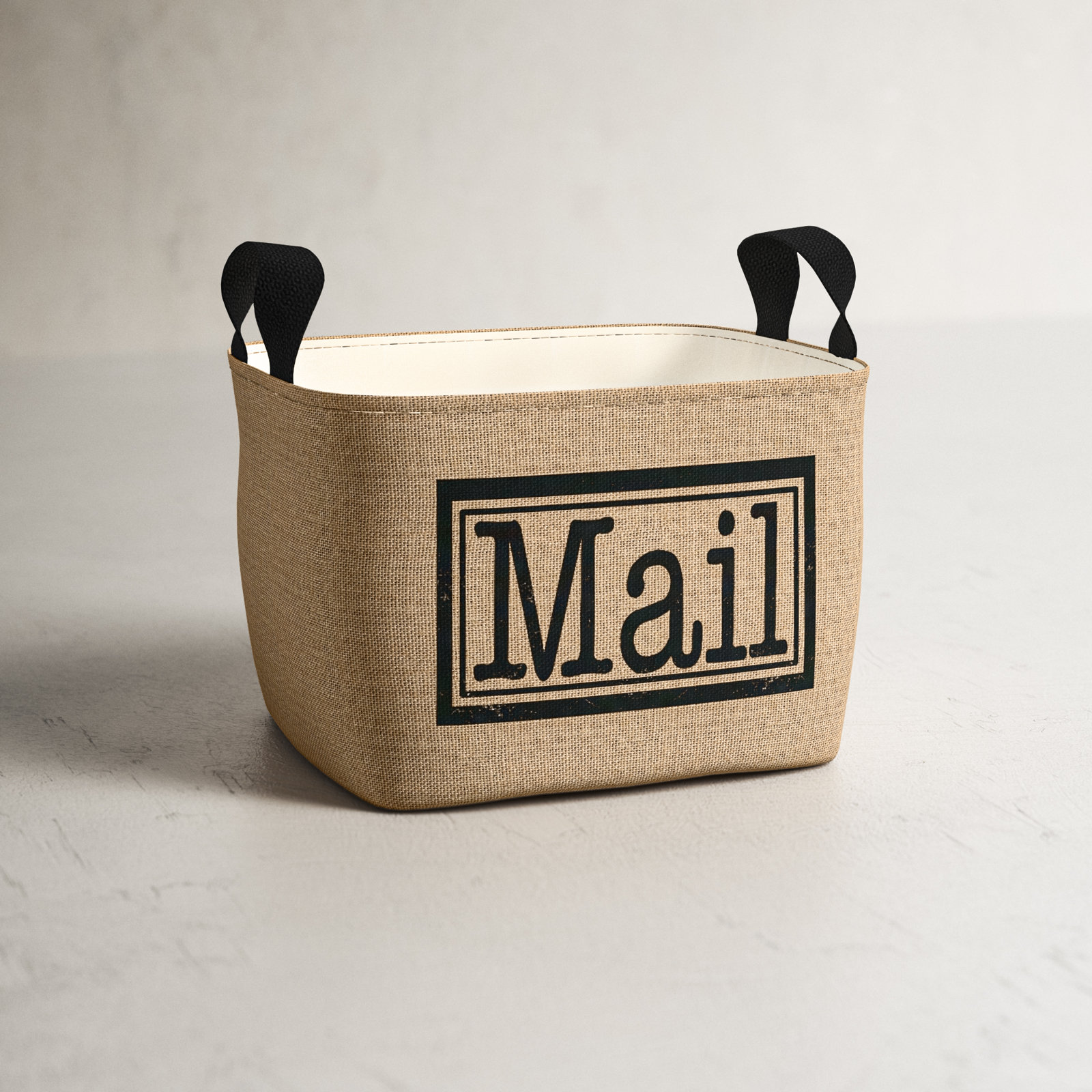 Mail Burlap Storage Fabric Bin