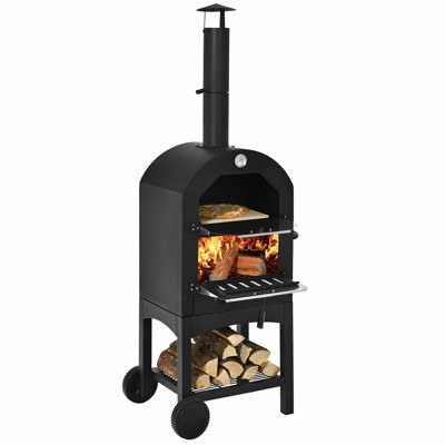 Dakota Fields Monahans 64 cm W Barrel Grill / Smoker Combo Charcoal Grill Gas & Charcoal Combo Grill