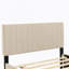 Lit plateforme tapissier double en velours avec lit gigogne simple, beige-114824059