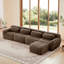Canapé modulaire en tissu moelleux chocolat en forme de L, fond en éponge haute densité 32D, antidérapant, aucun assemblage requis pour les salons-659824946