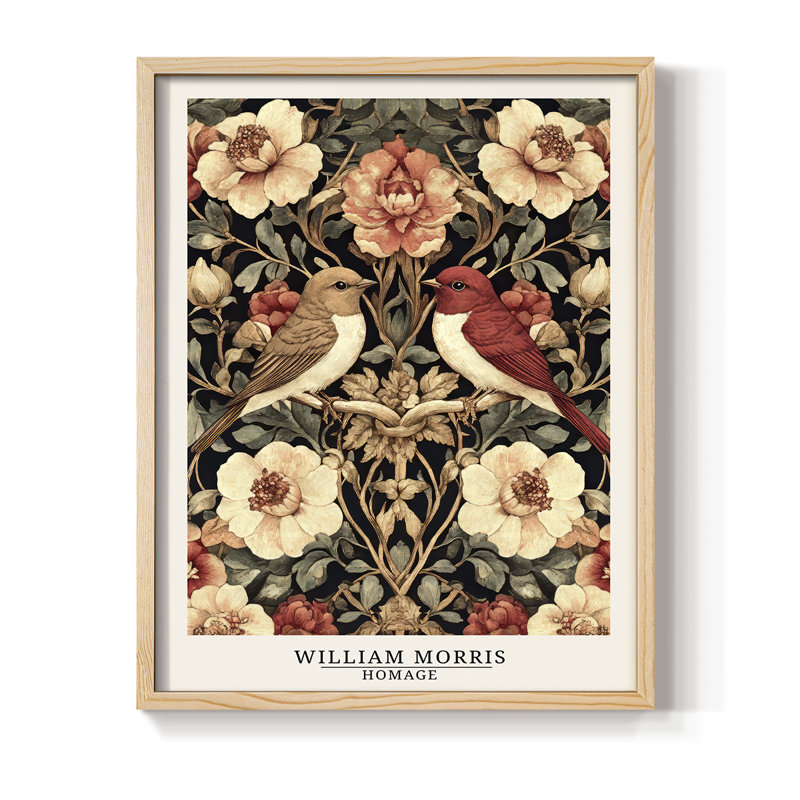 Imprimé encadré en bois massif de la série CD III de Wm Morris, Naturel, H 11 po x l 9 po